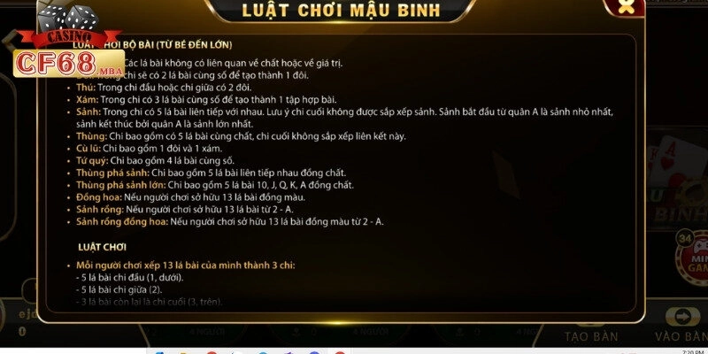 Bí quyết đánh mậu binh CF68 cho người mới